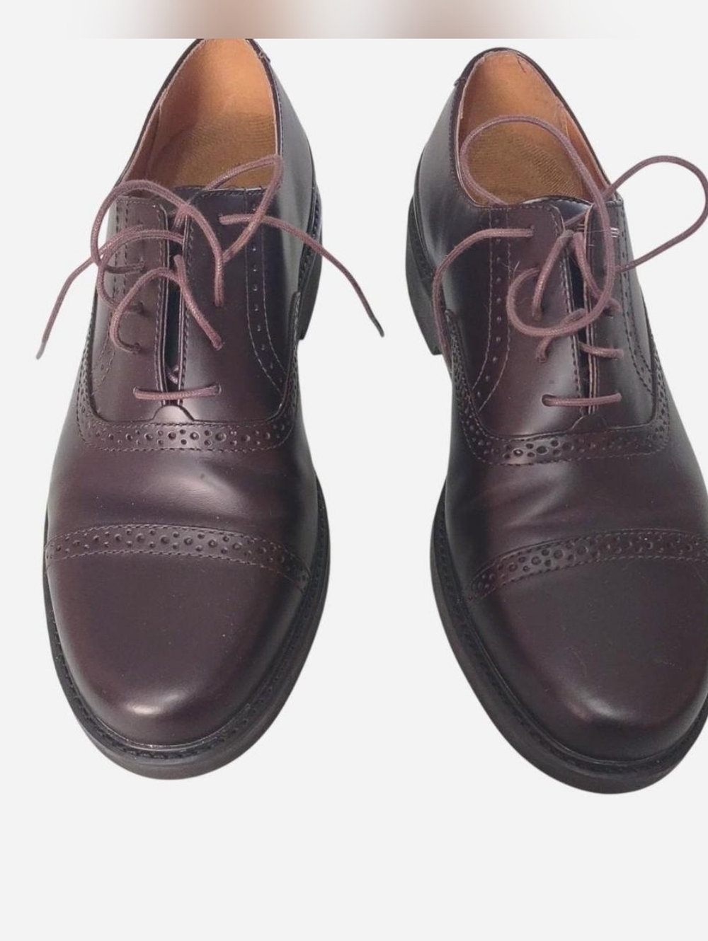 Rockport Men's Dark Brown Leather Upper Cap-Toe Oxfords Size 9.5M Dress Shoes